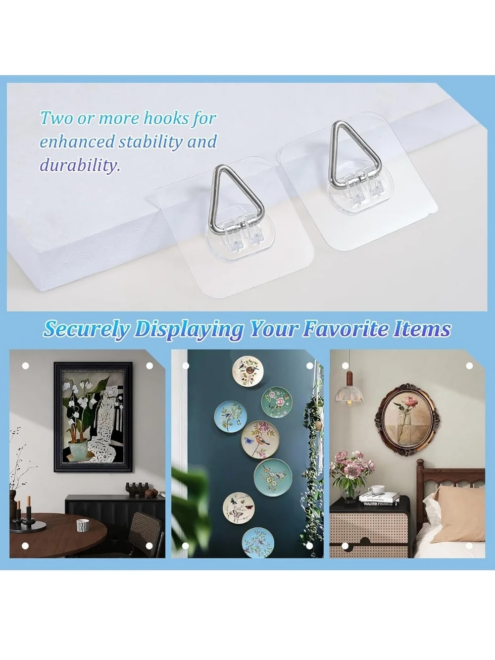 Picture/Plate Adhesive Hangers - Silver (Set of 16)